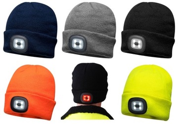 Зимняя шапка со светодиодным фонариком, USB-зарядка, Желтая