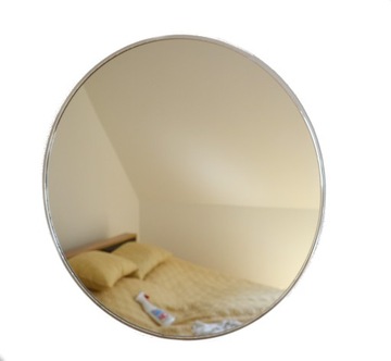 Lustro okrągłe białe MDF SLIM koło średnica 70cm