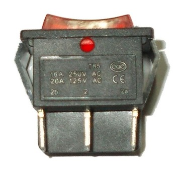 Przełącznik kołyskowy on-off-on czerwony