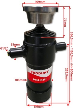 SIŁOWNIK TELESKOPOWY ST4 800 L=366,5 7T +MOCOWANIA