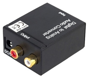 КОАКСИАЛЬНО-ОПТИЧЕСКИЙ КОНВЕРТЕР TOSLINK В 2x RCA CINCH