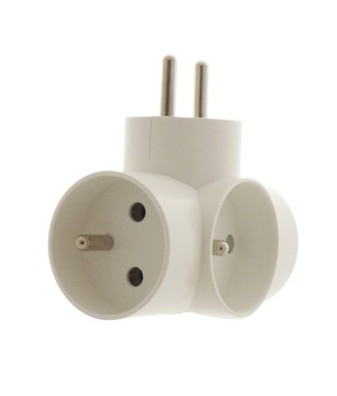 PRZEJŚCIÓWKA ADAPTER ROZGAŁĘZIACZ 16A GNIAZDKA x3