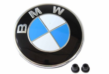 ZNACZEK EMBLEMAT BMW 82mm + TULEJKI MONTAŻOWE