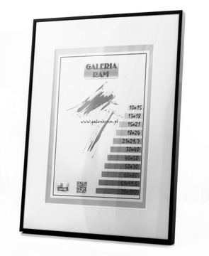 Рамка АЛЮМИНИЕВАЯ рама 50х70 оргстекло, АНТИ-ОТРАЖЕНИЕ