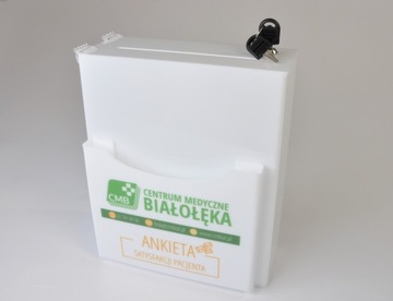 урна, копилка, коробочка из оргстекла с кармашком с логотипом