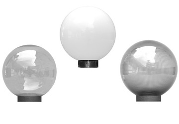 Klosz GLOBO fi20 kula z oprawką pod słupek fi 5 cm