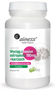 Wyciąg z nasion OSTROPESTU 190mg +KARCZOCH Aliness