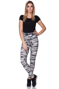 LEGGINSY MORO GETRY MILITARNE BAWEŁNA PANEL FZ128