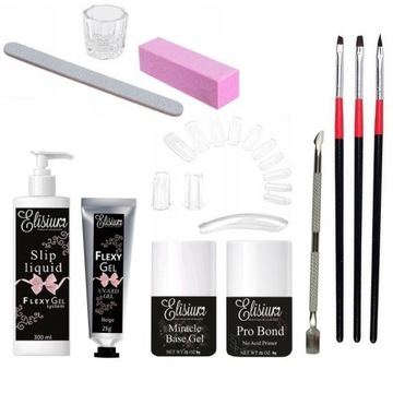 Elisium Flexy Gel молочный 25 мл тональный гель + верхнее покрытие Total Shiny 9 мл