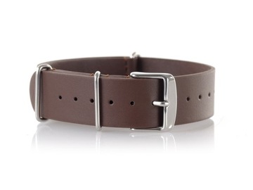BRĄZOWY SKÓRZANY PASEK DO ZEGARKA NATO LEATHER 22