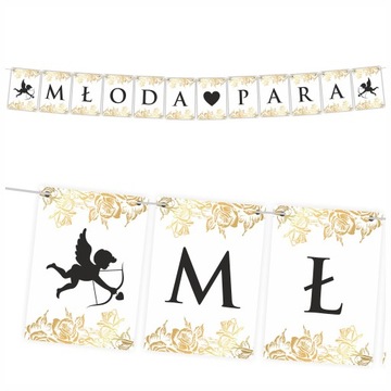 BANER WESELNY GIRLANDA MŁODA PARA 200cm 48wzorów