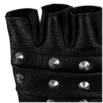 Перчатки MT с шипами, без пальцев, кожаные, в стиле панк S