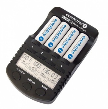 ЗАРЯДНОЕ УСТРОЙСТВО для аккумуляторов AA AAA R3 R6 everActive NC-1000 PLUS LCD