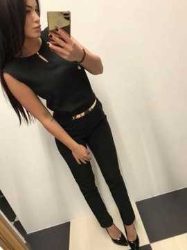 СЕРЫЙ ELEGANT TAILORED комбинезон с разрывом М
