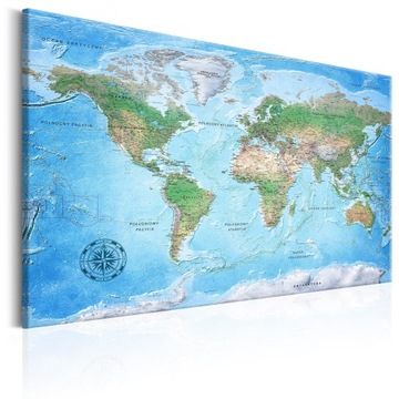 murando OBRAZ MAPA ŚWIATA PL 120x80 k-A-0314-b-a
