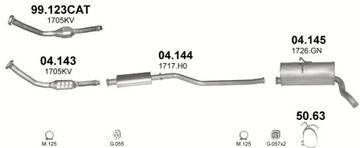 Глушители в сборе: Citroen Berlingo 2.0HDi 99-03 + хомуты