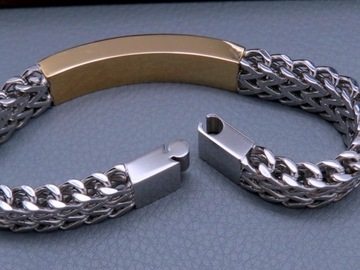 ELEGANCKA SREBRNA BRANSOLETA MĘSKA SPLOT KRÓLEWSKI