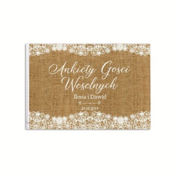 KSIĘGA GOŚCI Ankiety Weselne Vintage Lace 100stron