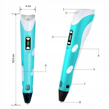 НАБОР 3D-РУЧКИ ДЛЯ ДЕТЕЙ ПРИНТЕР MAGIC PEN + набор 100 М КАРТРИДЖЕЙ