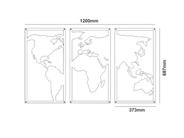 *декоративное украшение в виде 3D КАРТЫ МИРА TRIPTIQUE