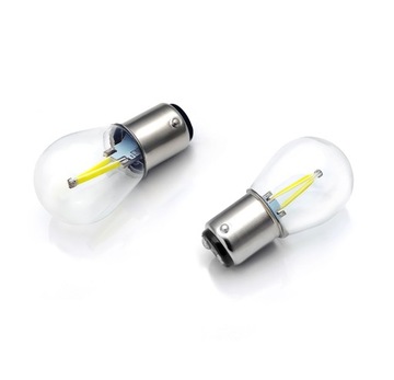 СВЕТОДИОДНАЯ ЛАМПА 2 COB НИТИ P21/5W BAY15D 12V 24V