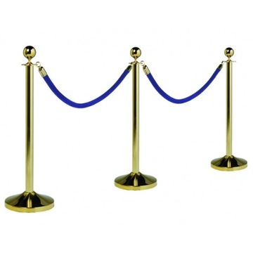 ЗОЛОТОЙ БАРЬЕРНЫЙ СТОЙК ДЛЯ ВЕРЕВКИ С ШАРОВОЙ ГОЛОВКОЙ