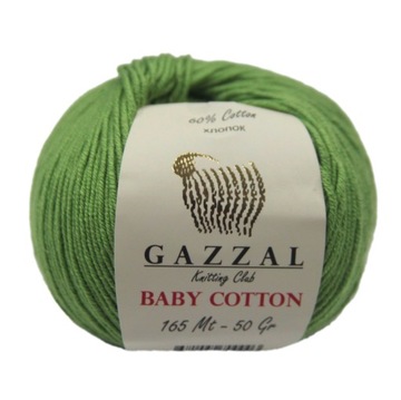 Włóczka GAZZAL BABY COTTON kolor ZIELONY 48