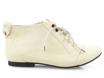 BOTKI Z EKO SKÓRY BUTY JAZZÓWKI BEŻOWE H2 CX8 39
