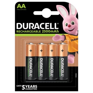 Duracell Akumulator AA pojemność 2500 mAh, 4 szt.