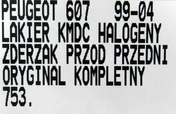 753.ZDERZAK PŘEDNÍ PEUGEOT 607 99-04 KMDC