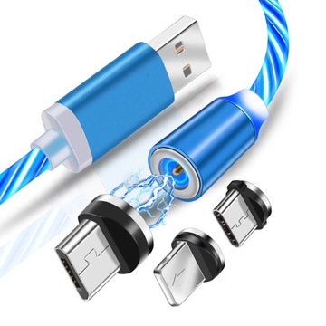 KABEL do ładowania magnetyczny świecący MICRO USB