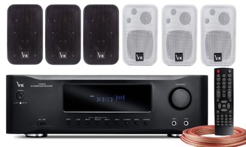 6 KOLUMN NAŚCIENNYCH NAGŁOŚNIENIE SKLEP LOKAL PUB AMPLITUNER BLUETOOTH