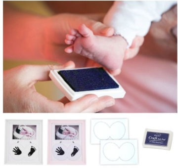 BIAŁA RAMKA DO ZDJĘĆ Z TUSZEM ODCISK RĄCZKI STÓPKI