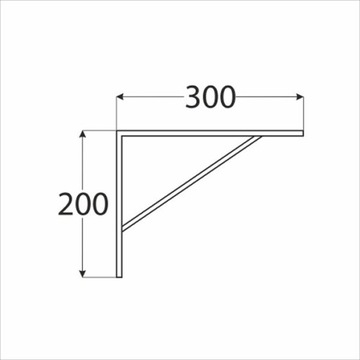 WZMOCNIONY KĄTOWNIK WSPORNIK PODPÓRKA UCHWYT PÓŁKI OCYNKOWANY PÓŁKĘ 30x20CM