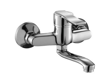 BATERIA UMYWALKOWA ŚCIENNA RUCHOMA WYLEWKA CHROM