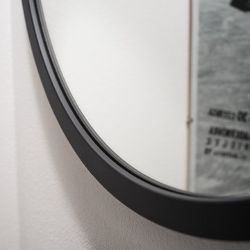 БОЛЬШОЕ КРУГЛОЕ ЗЕРКАЛО В ЧЕРНОЙ РАМКЕ 110 см, КАЧЕСТВЕННОЕ