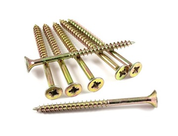 Wkręty hartowane do drewna 5x45 mm 1kg OCYNK złote żółte