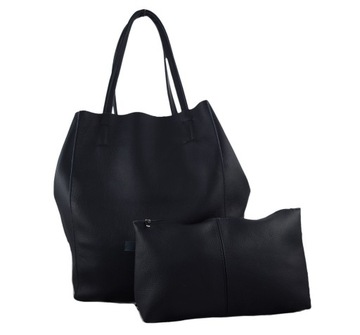 КОЖАНАЯ СУМКА-ШОППЕР КОСМЕТИЧЕСКАЯ СУМКА 2В1