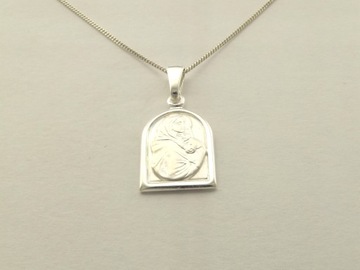 Srebrny Medalik 925 Matka Boska z Dzieciątkiem