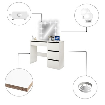 TOALETKA IZA 12 LED Z ŻARÓWKAMI DO WIZAŻU MAKIJAŻ