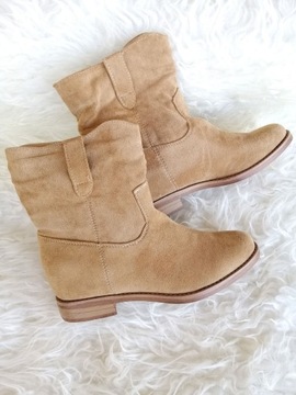 БЕЖЕВЫЕ ЗАМШЕВЫЕ БОТИНКИ НА ТЕПЛОЙ ТЕЛЕЖКЕ R40