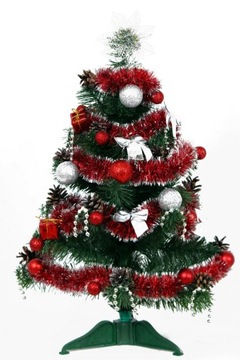 РОЖДЕСТВЕНСКАЯ ЕЛКА в цветочном горшке с декором, украшенная светодиодной подсветкой, 60 см