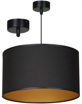 LAMPA WISZĄCA ABAŻUR CZARNO ZŁOTA ROTO LED EMIBIG