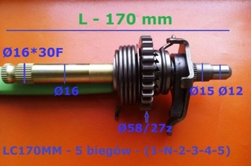 КОРОБКА ПЕРЕДАЧ - LONCIN 250 - LC170MM - КРЕСТОВАЯ