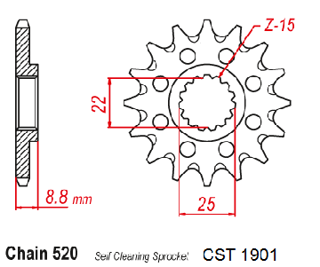 Zębatka przód SUPERSPROX CST1901-13 KTM Husqvarna