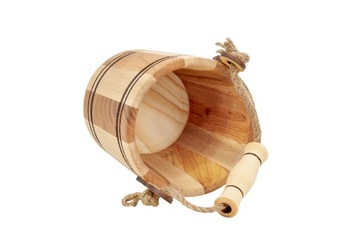 Wiaderko Z DREWNA z uchwytem ozdobny cebrzyk