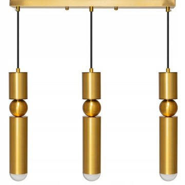 LAMPA SUFITOWA WISZĄCA LED ZŁOTA POTRÓJNA GOLD