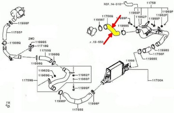 MITSUBISHI LANCER ASX 1,8 OUTLANDER 2,2 DID TRUBKA PŘÍVOD TURBO INTERCOOLER