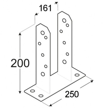 ОСНОВАНИЕ Т-ОБРАЗНОЙ СТОЙКИ, ПРИВИНЧЕННОЕ К БЕТОНУ, 160x200
