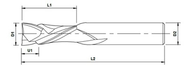 Компрессионный резак VHM с 1 лезвием 3.175 17 мм для ламината